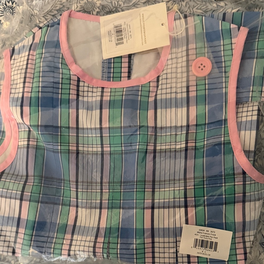 The Beaufort Bonnet Company Plaid Dress with Pink Accents